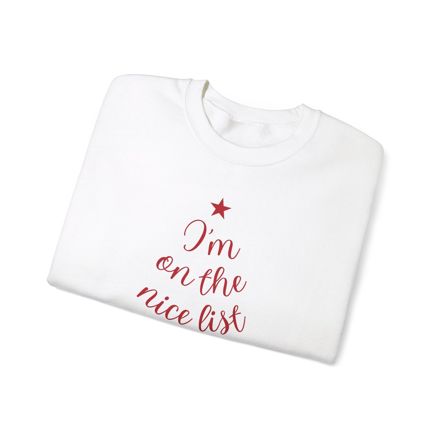 Im on the Nice List This Year Christmas Tree Unisex Heavy Blend™ Crewneck Sweatshirt