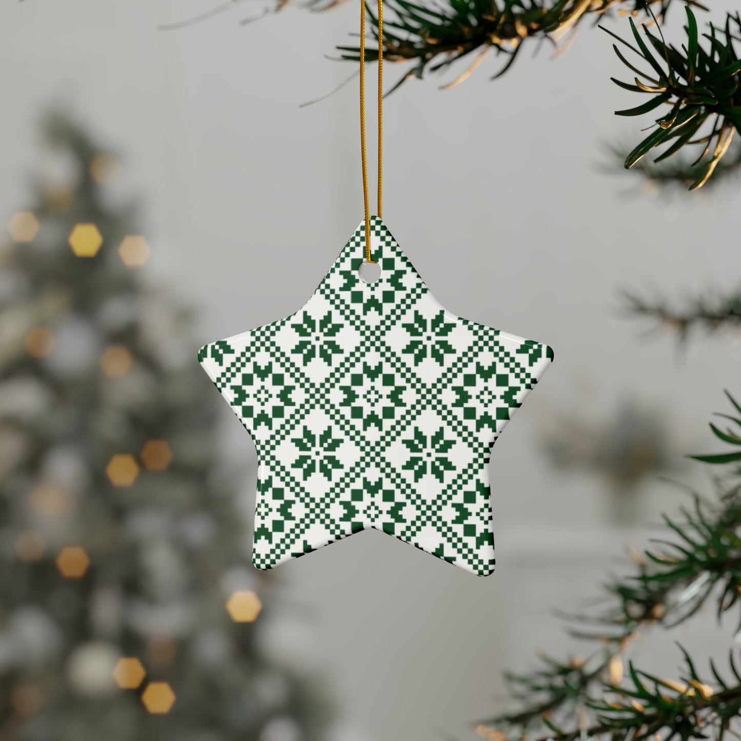 Snowflake Scandinavian Christmas Ceramic Ornaments (1pc, 3pcs, 5pcs, 10pcs)