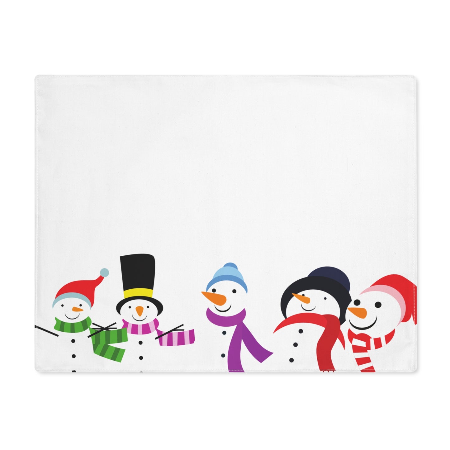 Colorful Snowmen Christmas Placemat, 1pc