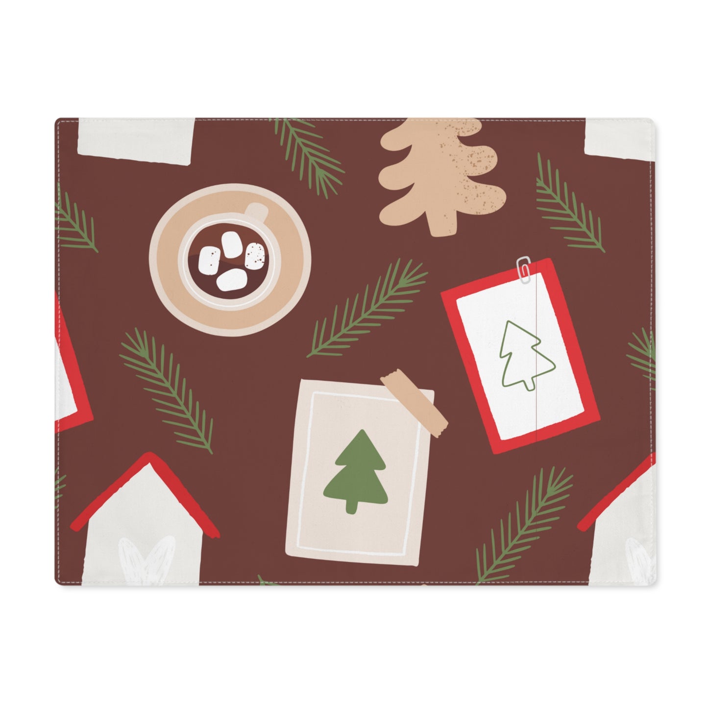 Red Cards and Cocoa Christmas Placemat, 1pc
