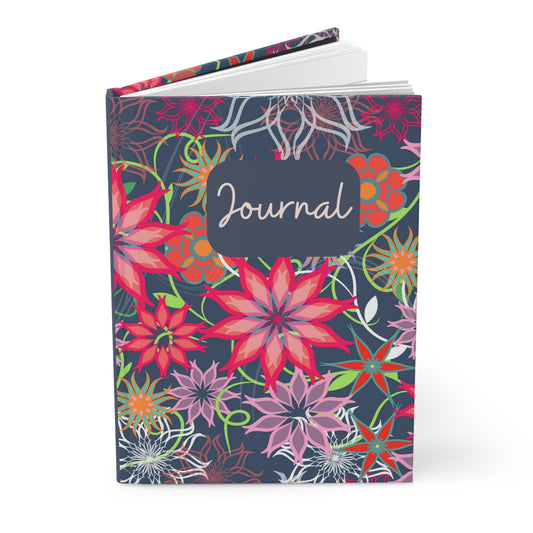 Bright Tropical Wildflowers Hardcover Journal Matte