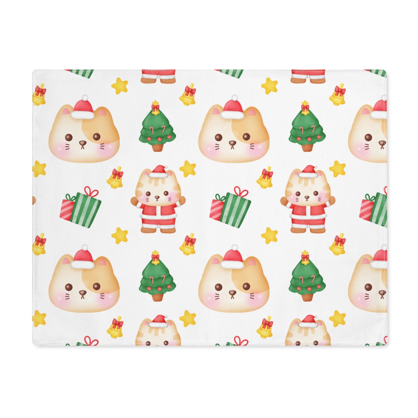 Santa Cat Christmas Placemat, 1pc