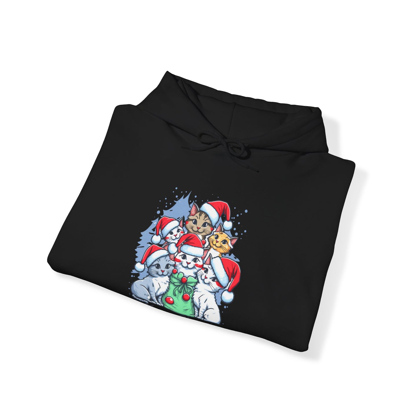 Merry Christmas Kitty Cat Christmas Unisex Heavy Blend™ Hooded Sweatshirt