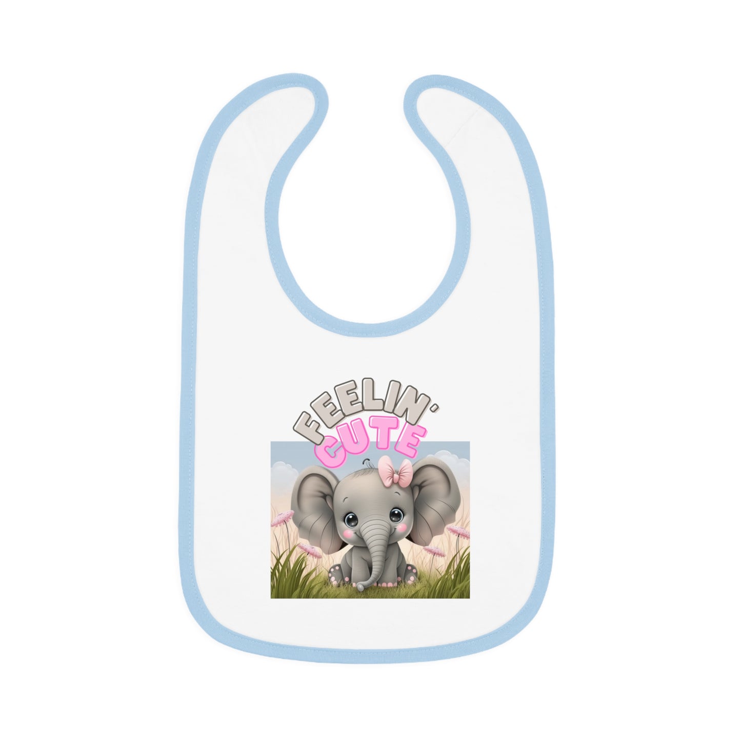 Feelin Cute Baby Contrast Trim Jersey Bib