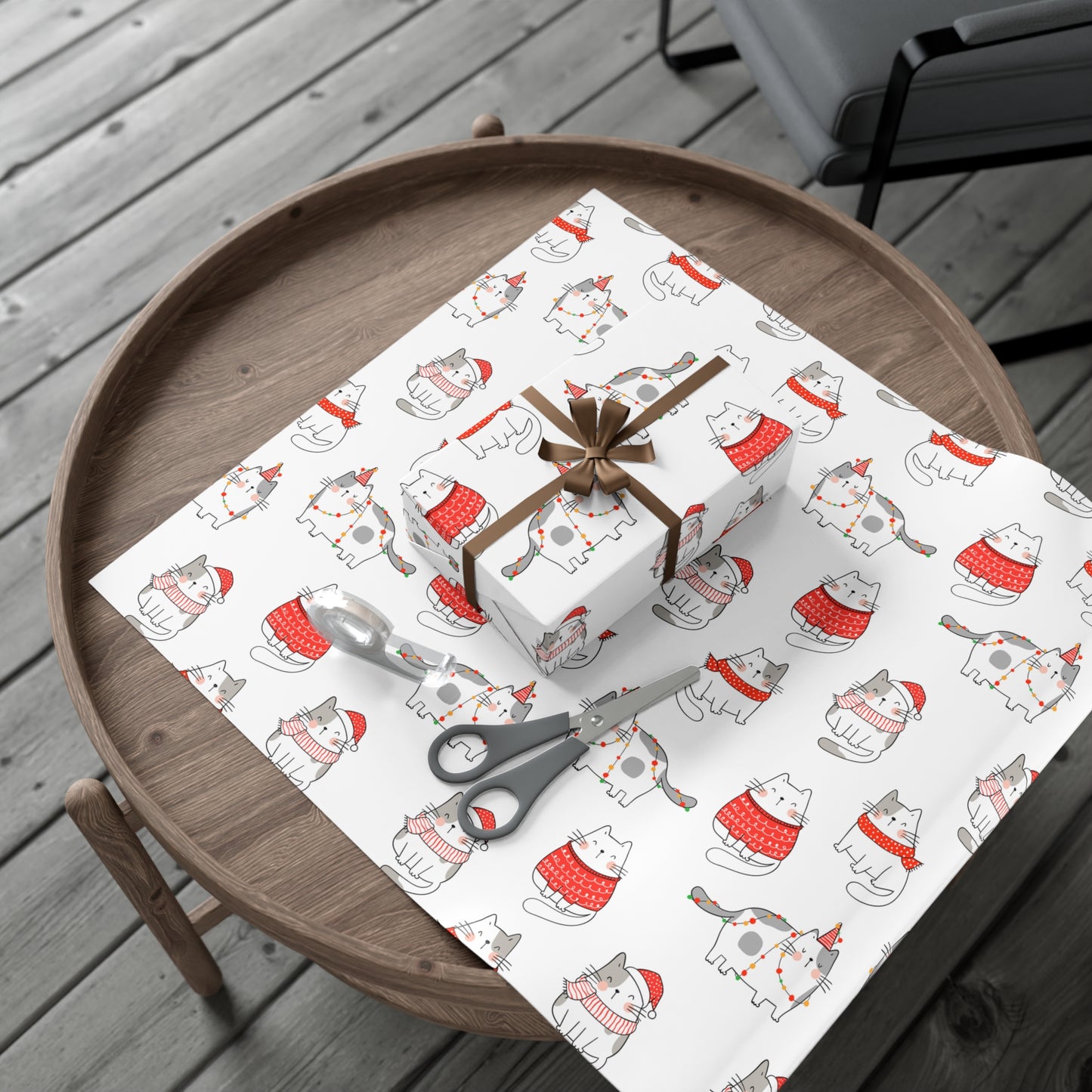 Cats in Red Sweaters Christmas Gift Wrap Papers