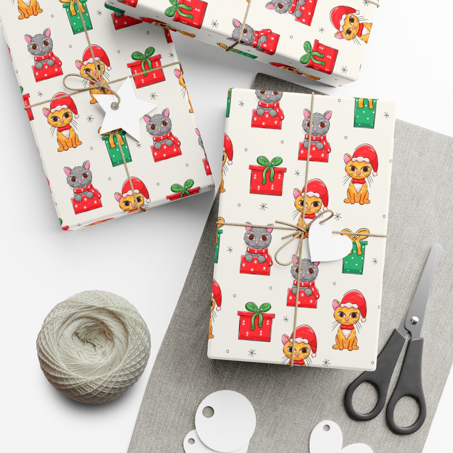 Cats and Presents Christmas Gift Wrap Papers