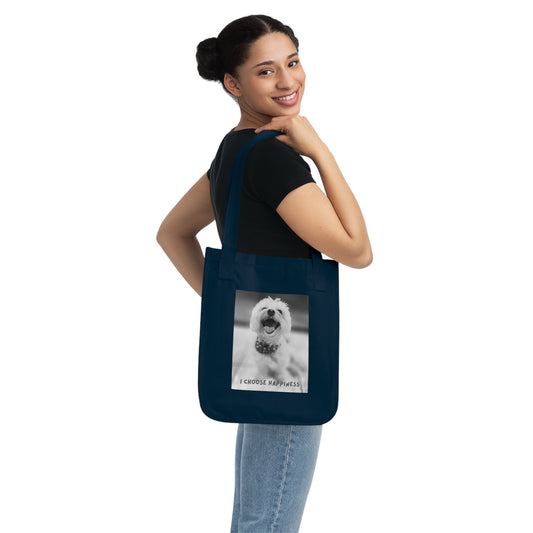 I Choose to be Happy Organic Canvas Tote Bag
