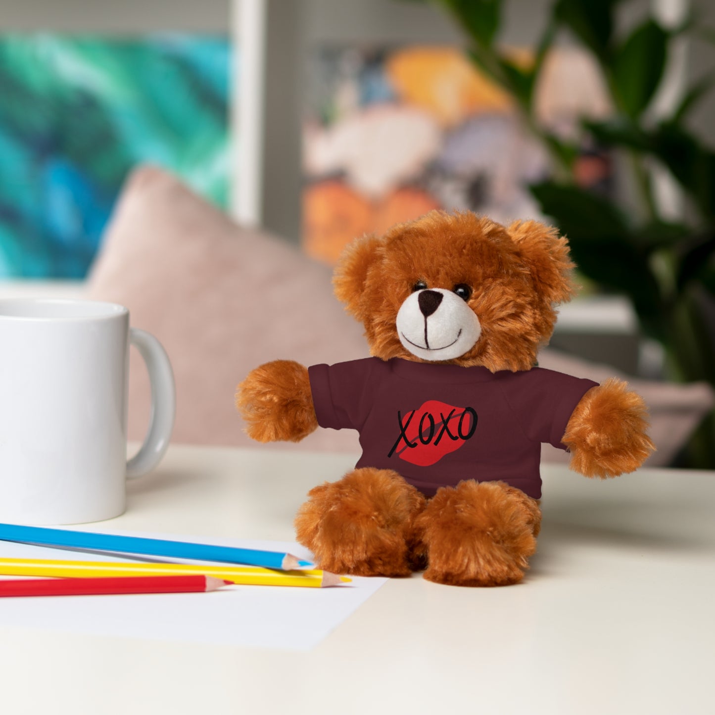 XOXO Kiss Valentine Stuffed Animals with Tee | Valentines Day Gifts