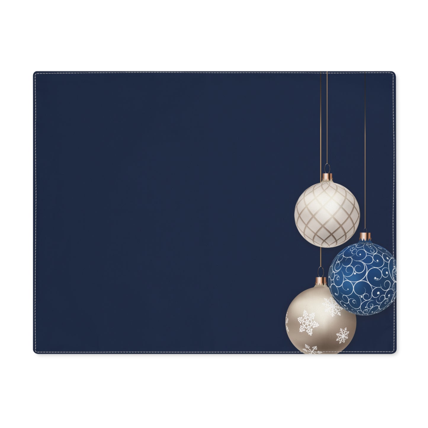 Blue and Silver Balls Christmas Placemat, 1pc