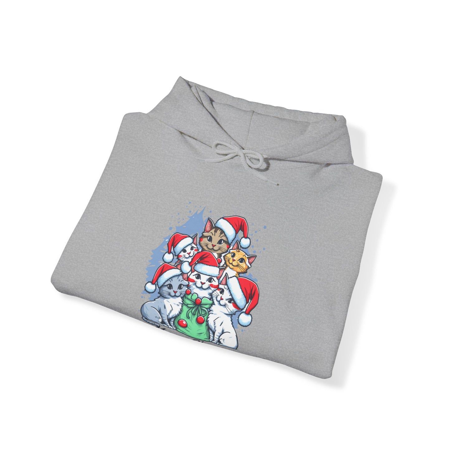 Merry Christmas Kitty Cat Christmas Unisex Heavy Blend™ Hooded Sweatshirt