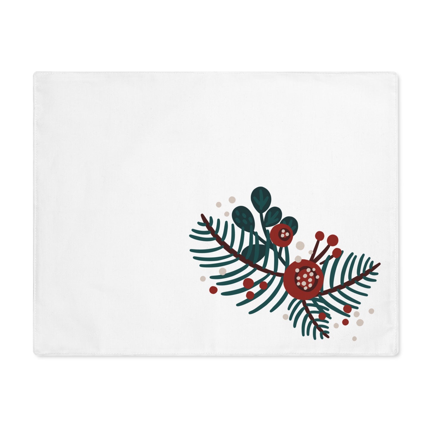 Fir and Berries Scandinavian Christmas Placemat, 1pc