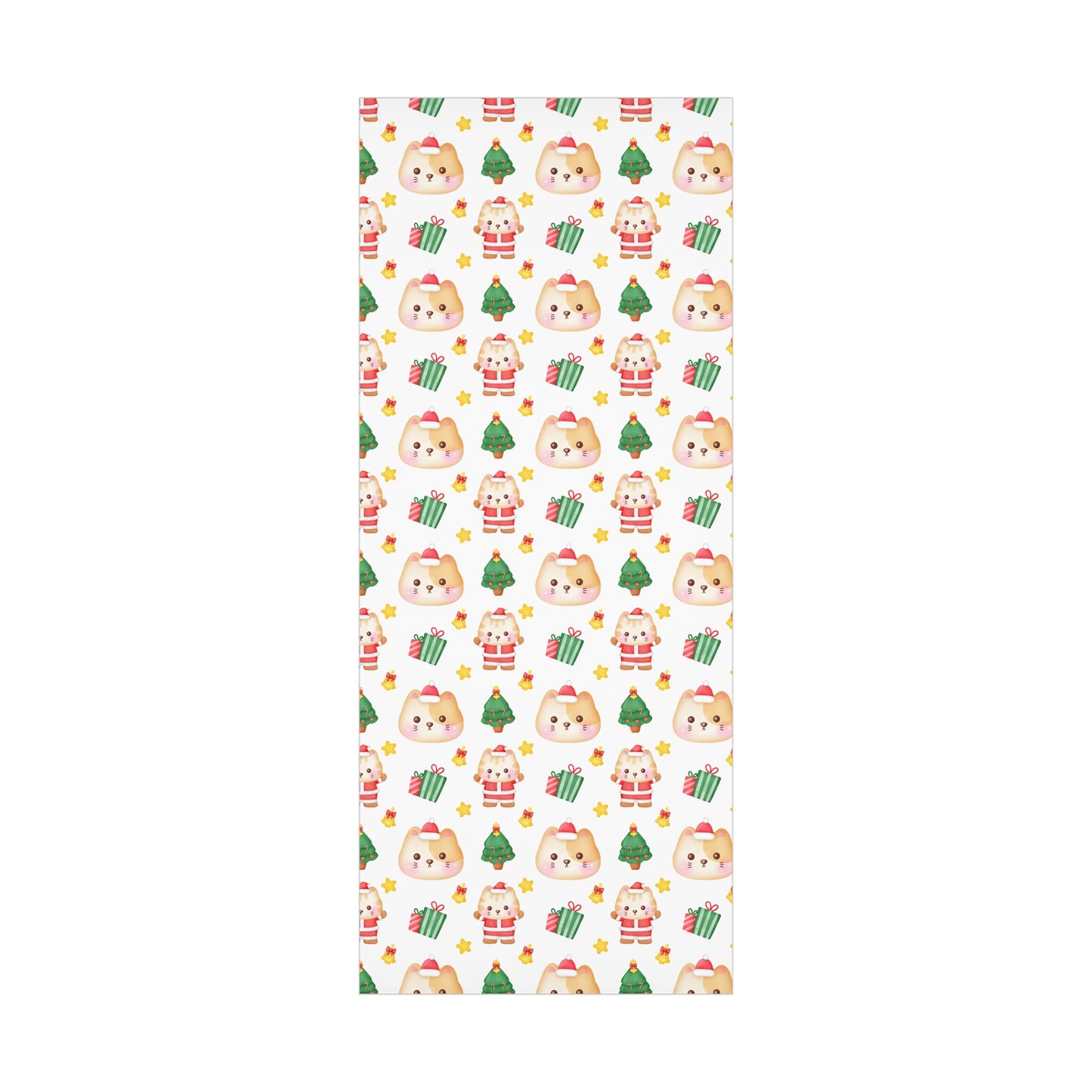 Yellow and White Cat Christmas Gift Wrap Papers