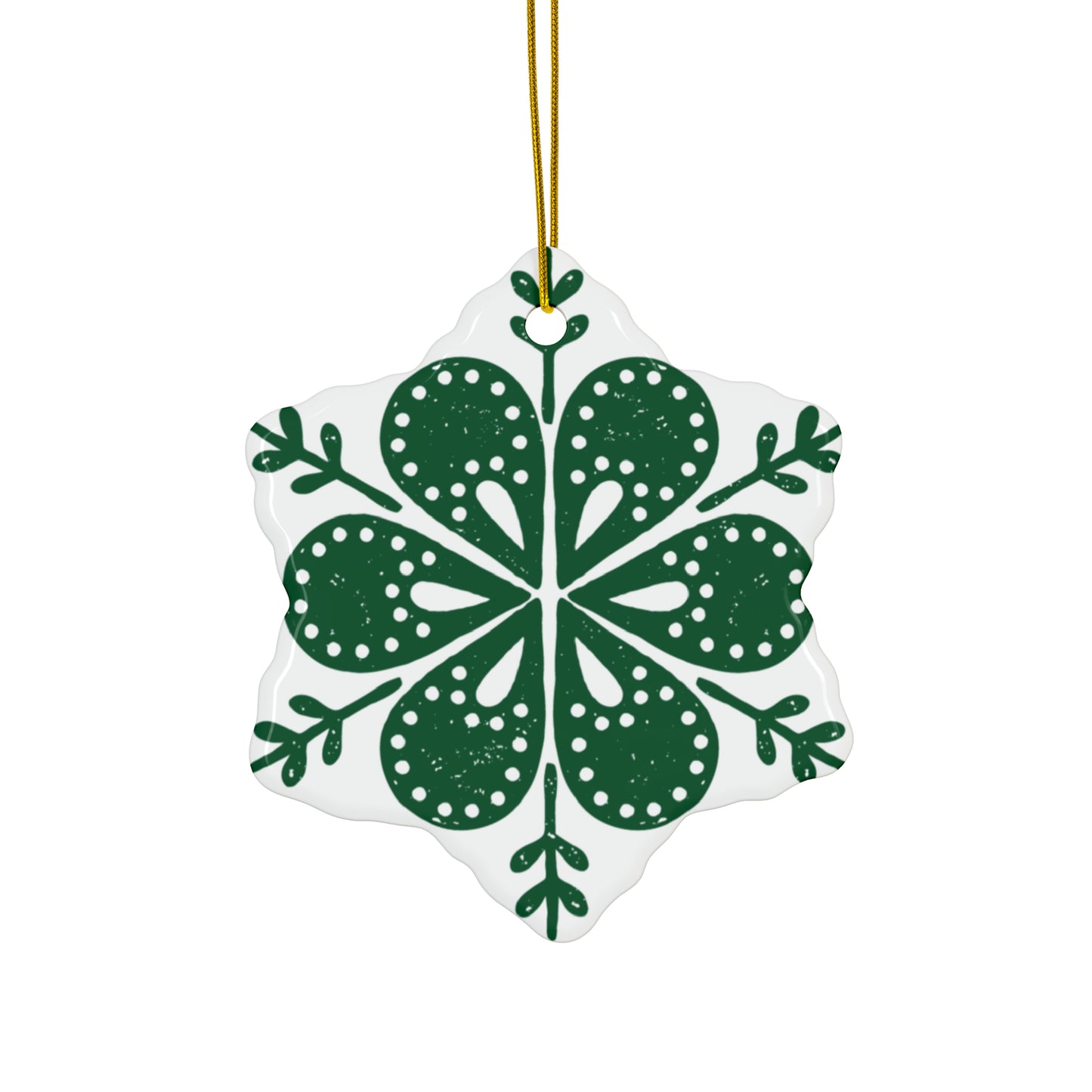 Flower Scandinavian Christmas Ceramic Ornaments (1pc, 3pcs, 5pcs, 10pcs)