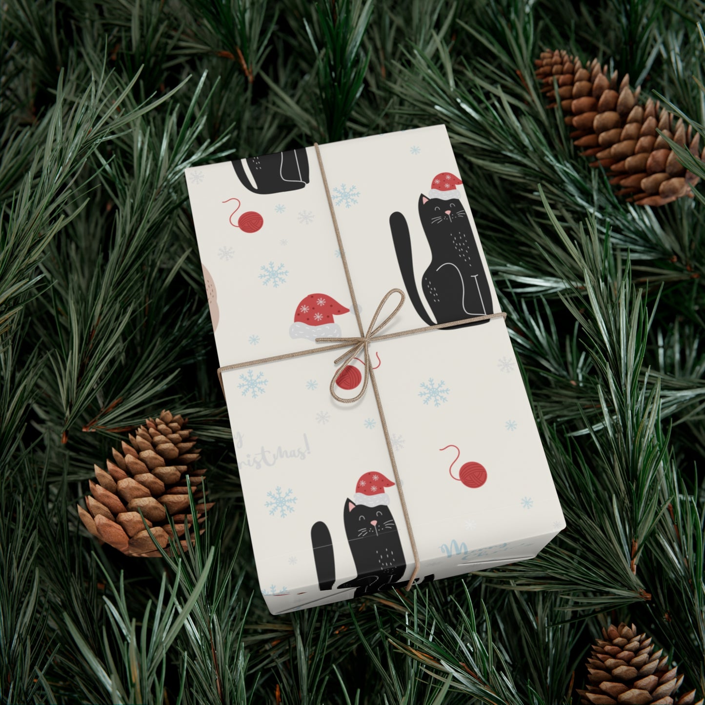 Black and Tan Cat Christmas Gift Wrap Papers