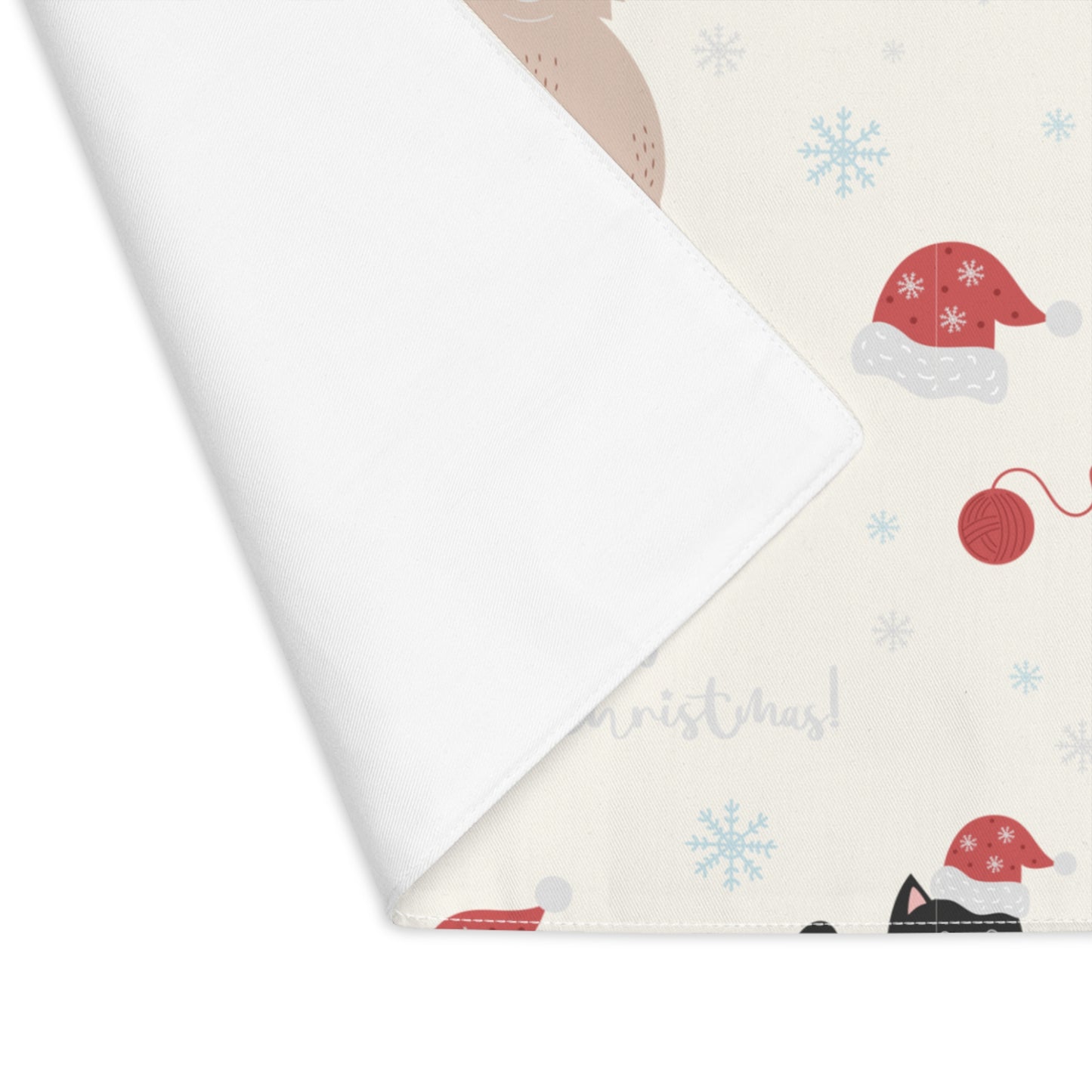 Black and Tan Cat Christmas Placemat, 1pc