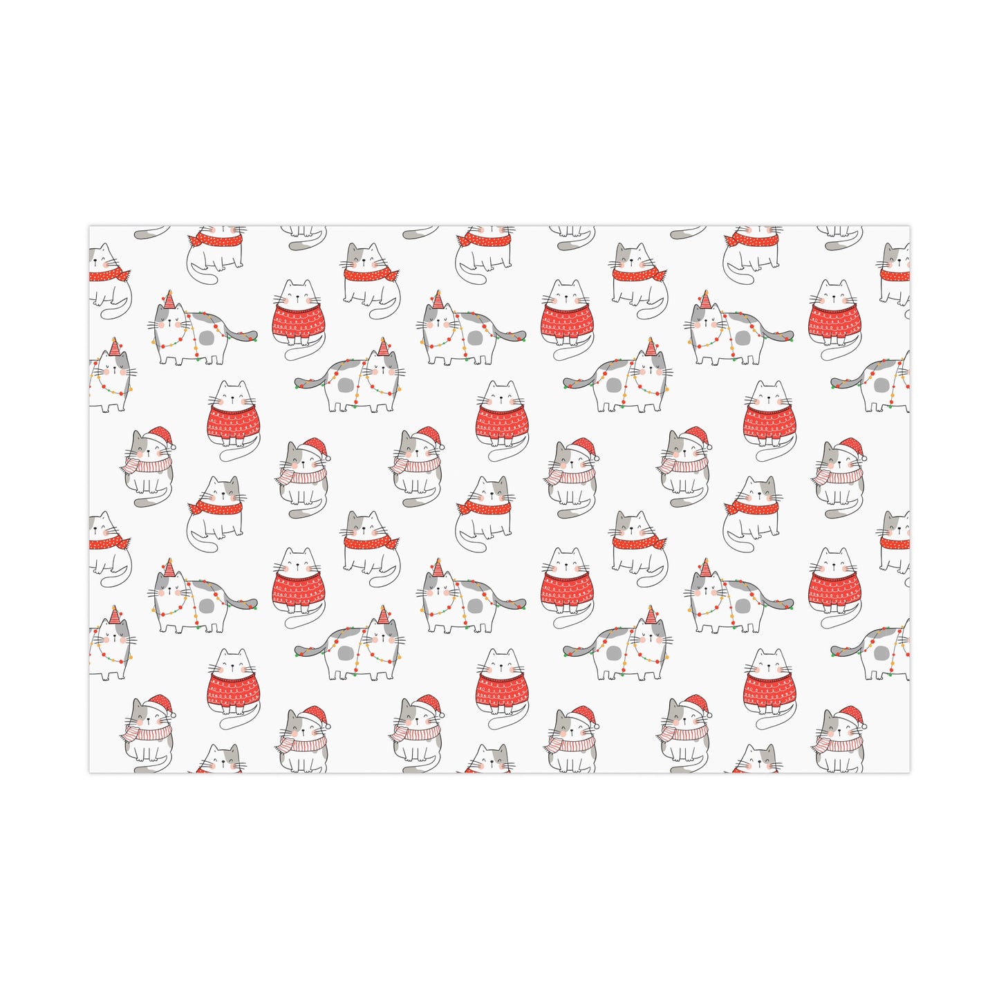 Cats in Red Sweaters Christmas Gift Wrap Papers