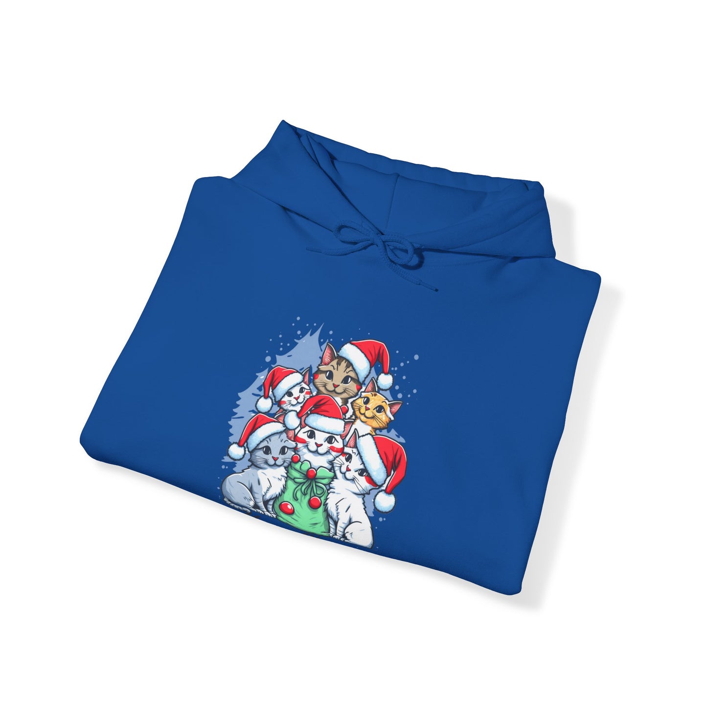 Merry Christmas Kitty Cat Christmas Unisex Heavy Blend™ Hooded Sweatshirt
