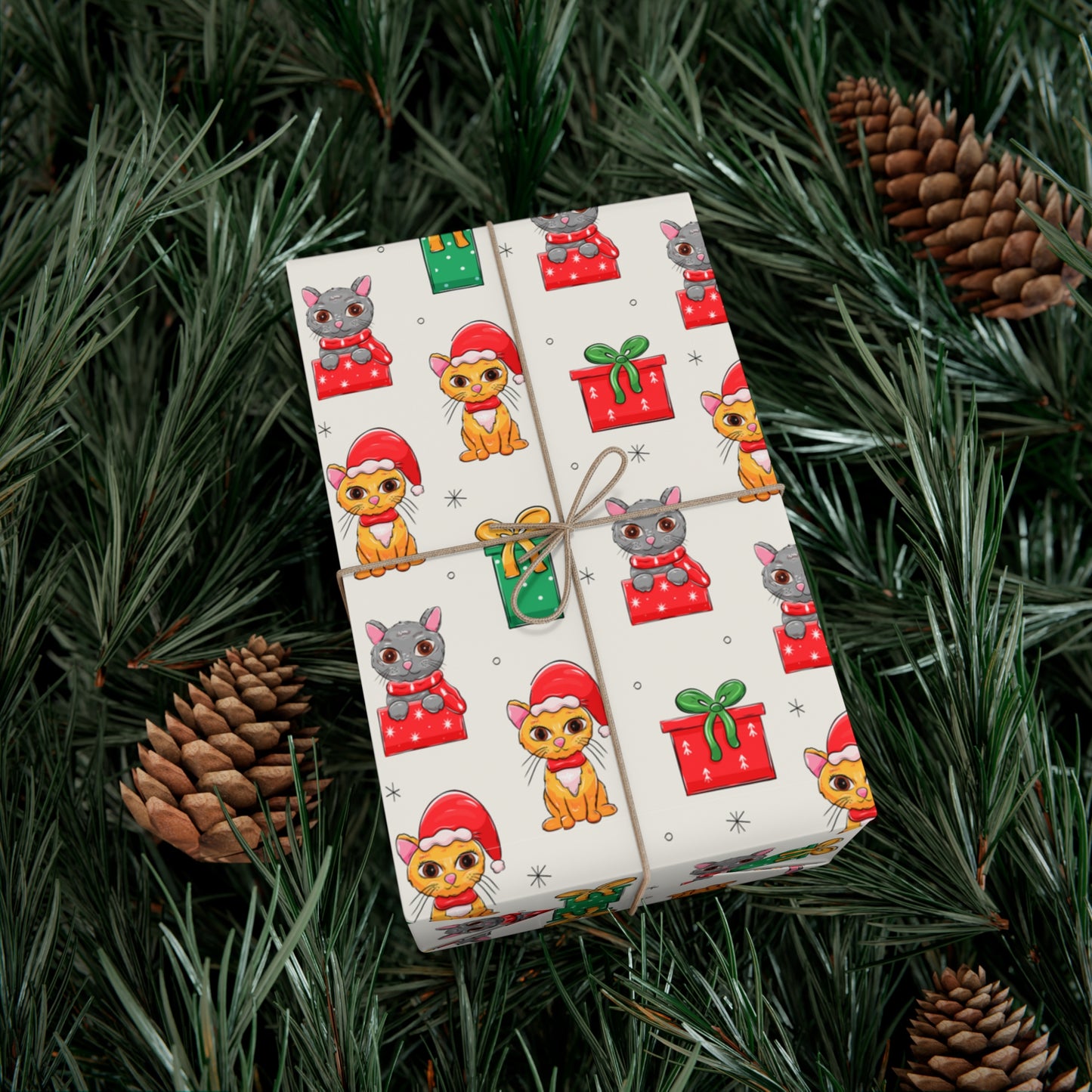 Cats and Presents Christmas Gift Wrap Papers