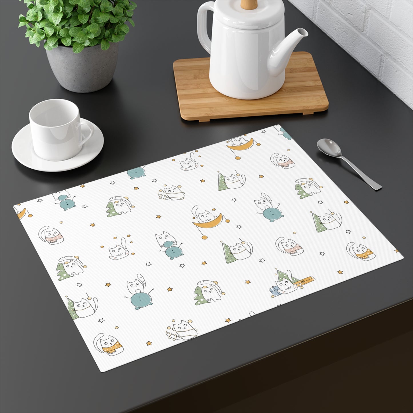 Tiny Cats Christmas Placemat, 1pc