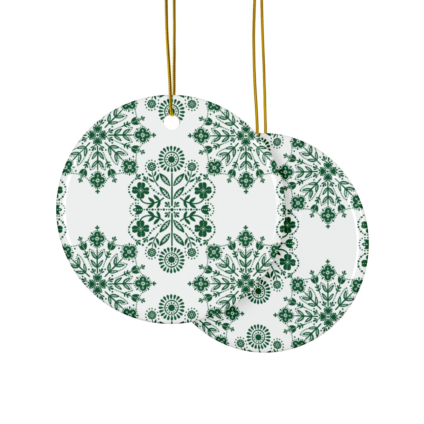 Snowflake Scandinavian Christmas Ceramic Ornaments (1pc, 3pcs, 5pcs, 10pcs)