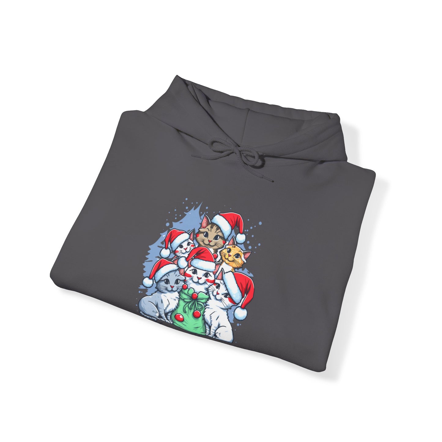 Merry Christmas Kitty Cat Christmas Unisex Heavy Blend™ Hooded Sweatshirt