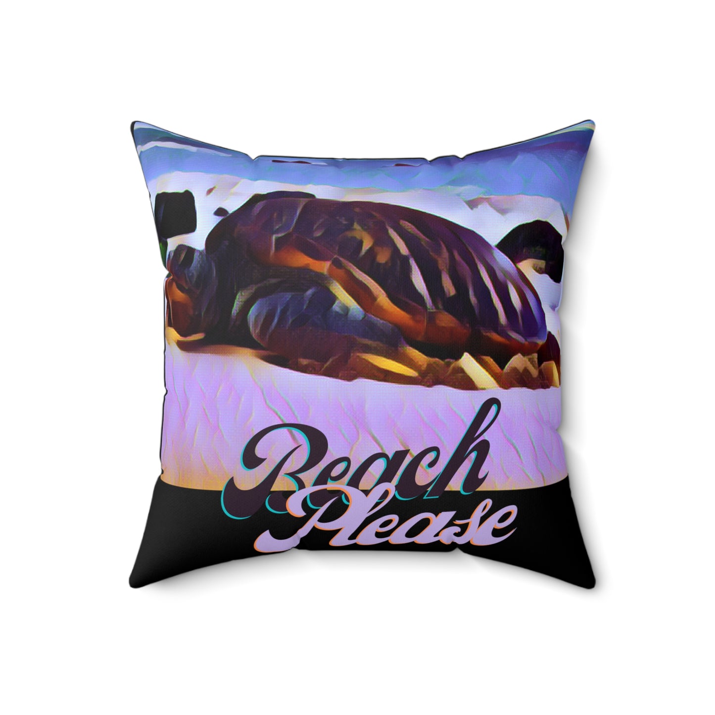 Beach Please Spun Polyester Square Pillow