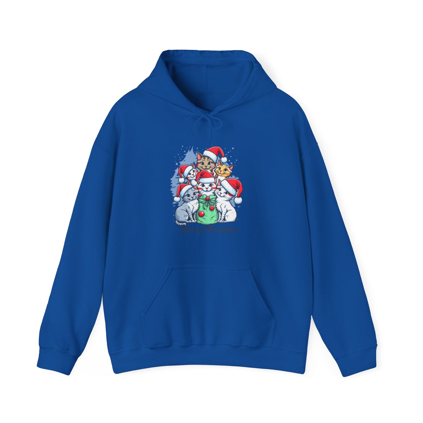 Merry Christmas Kitty Cat Christmas Unisex Heavy Blend™ Hooded Sweatshirt
