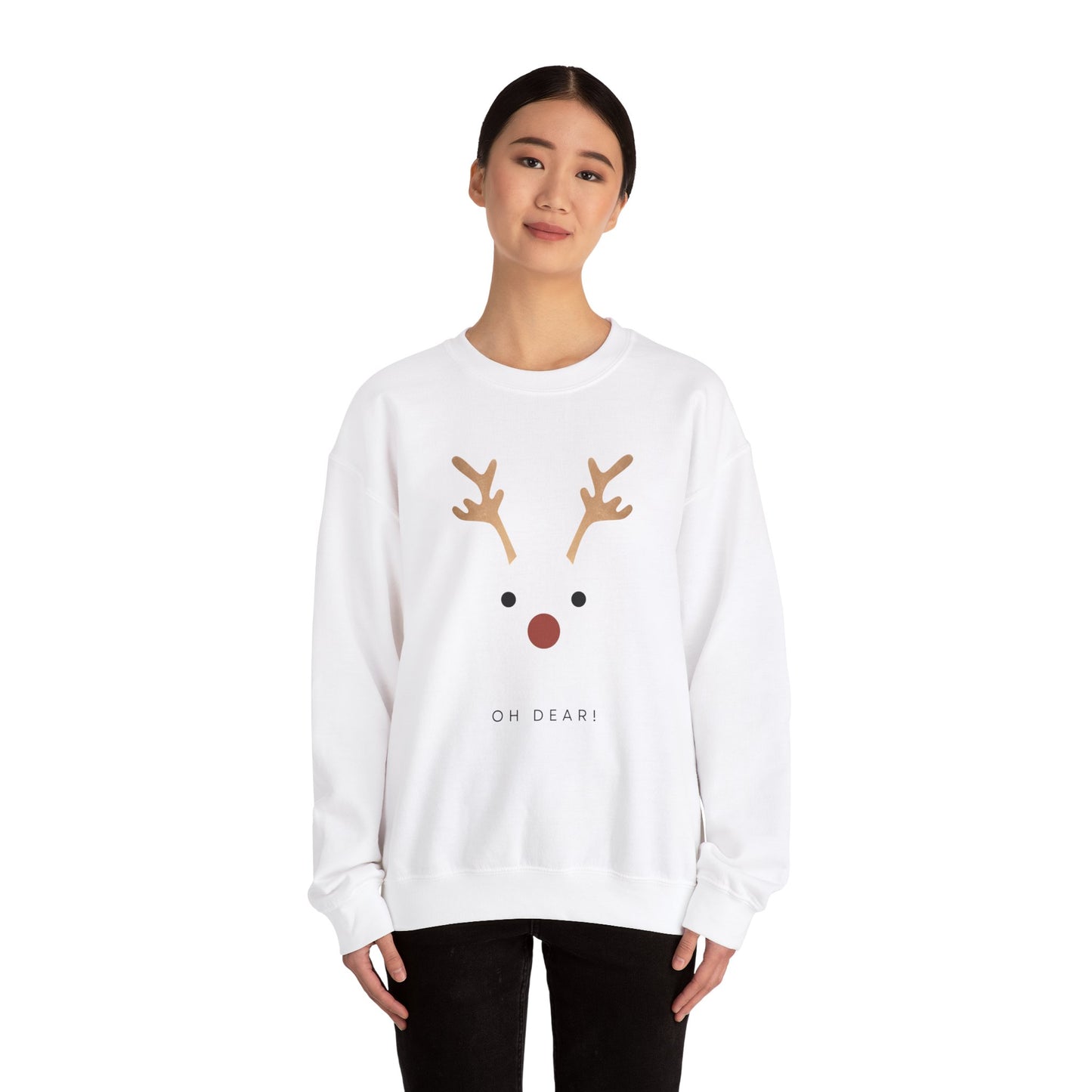 Oh Dear Reindeer Christmas Unisex Heavy Blend™ Crewneck Sweatshirt