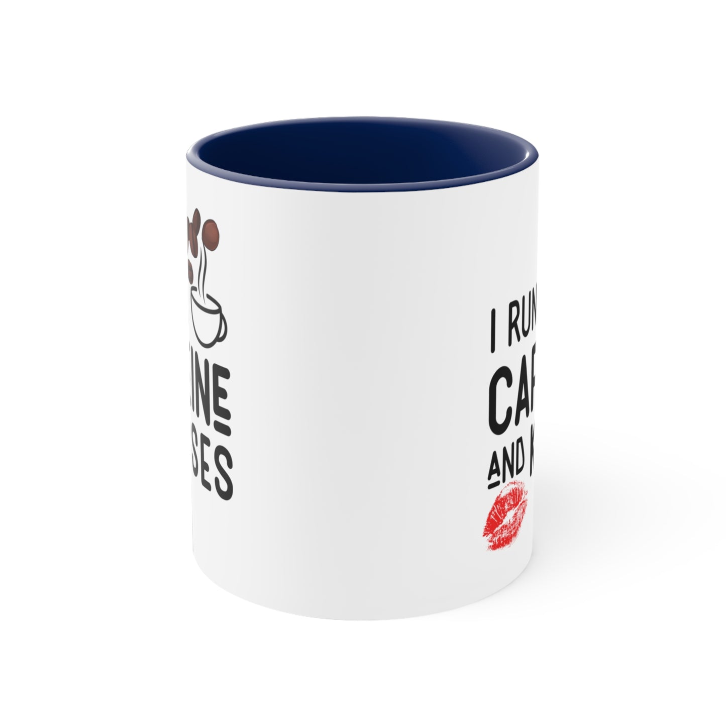 I Run on Caffeine and Kisses Accent Coffee Mug, 11oz