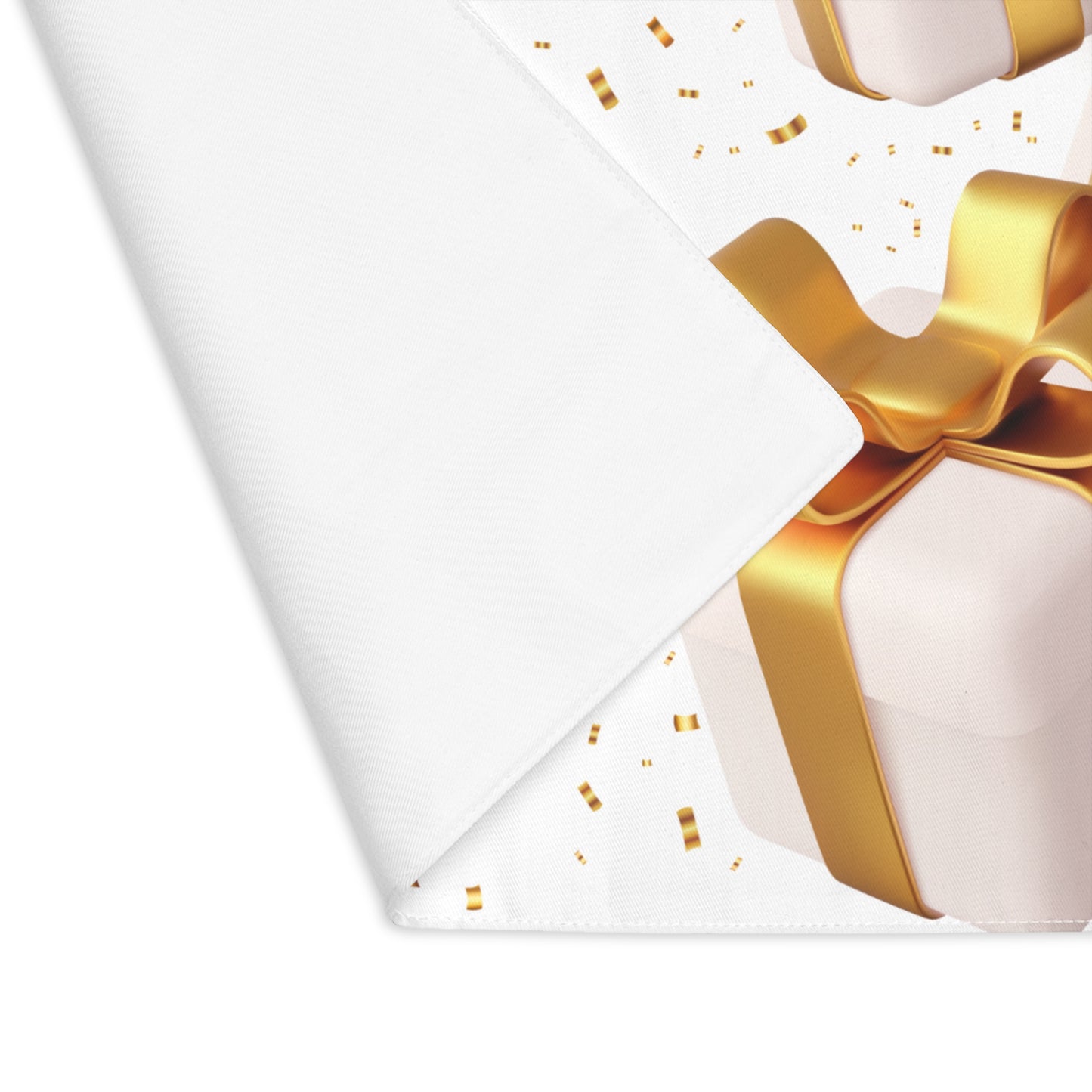 Gold and White Presents Minimalist Christmas Placemat, 1pc