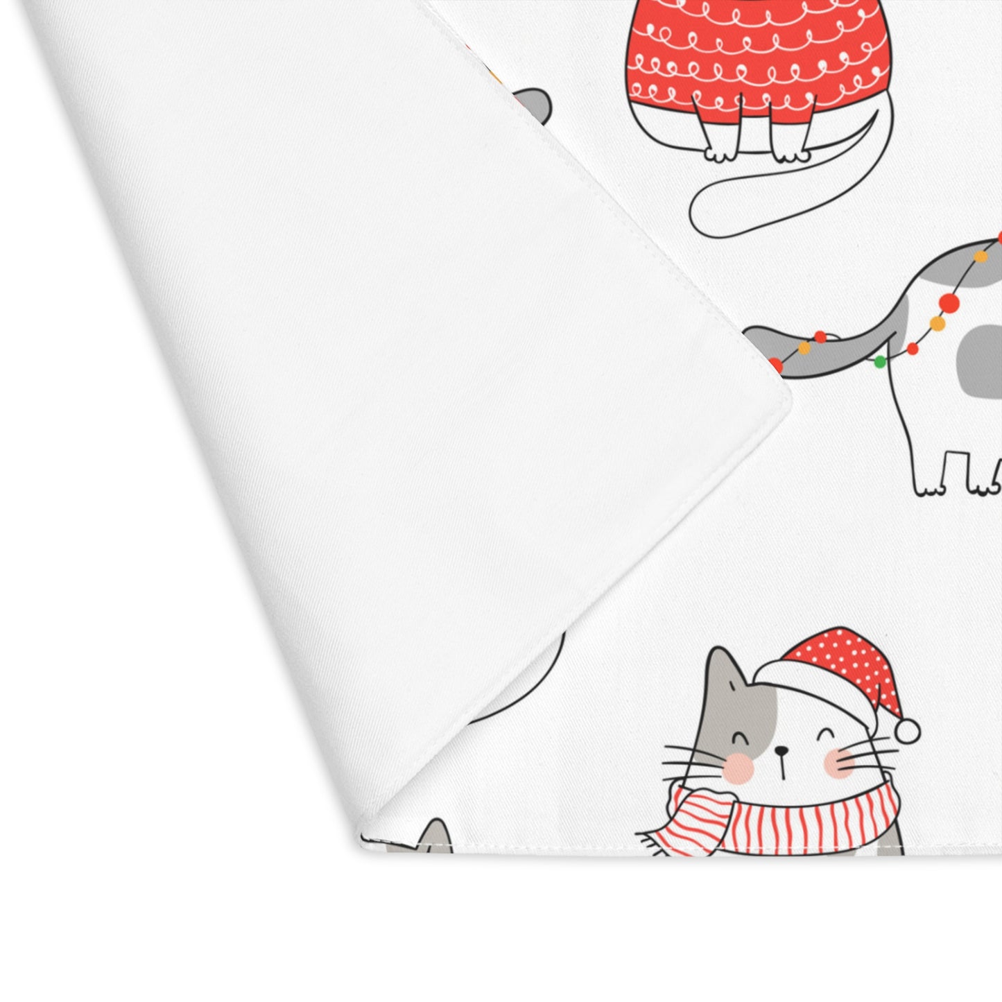 Red Jumper Cat Christmas Placemat, 1pc