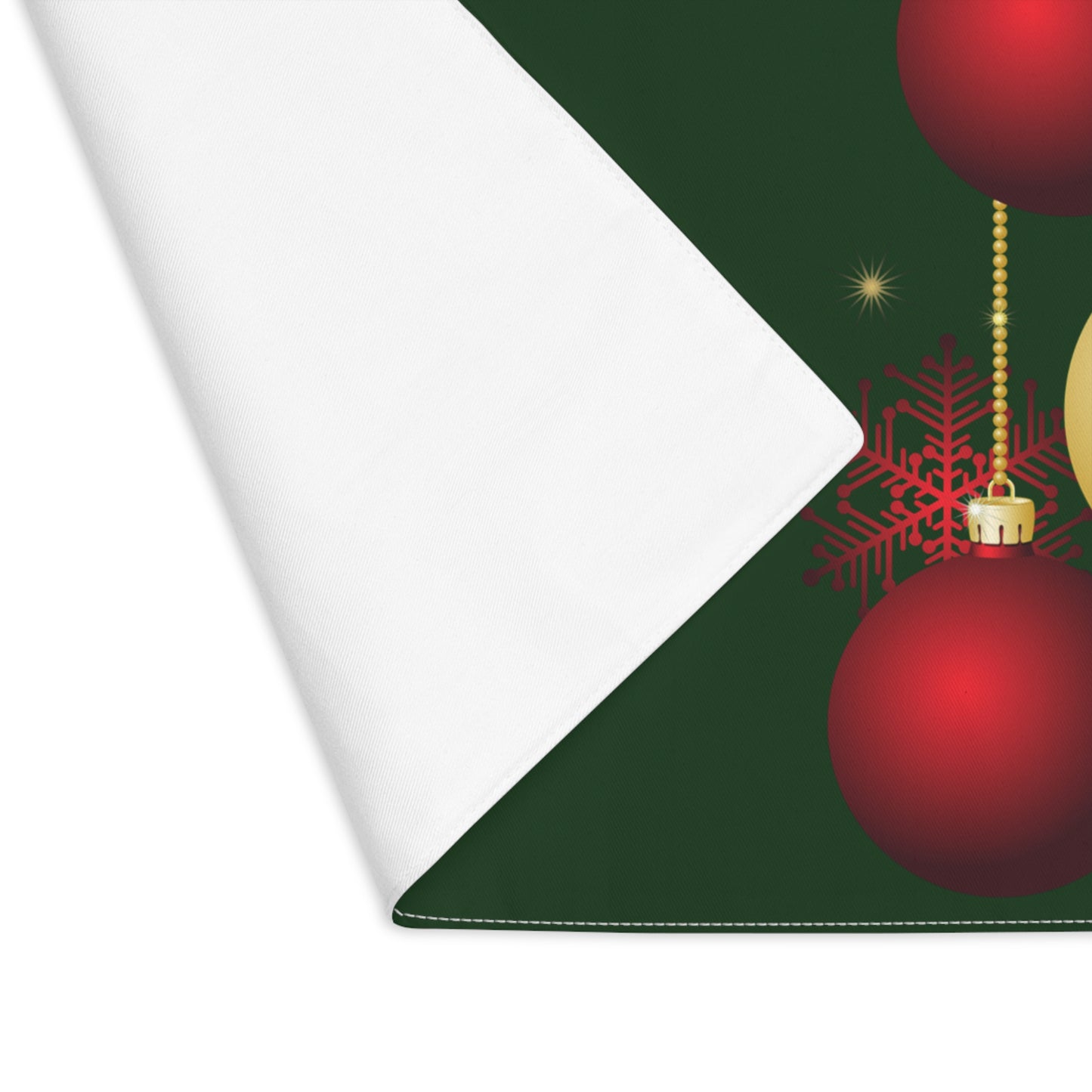 Red and Gold Christmas Balls Christmas Placemat, 1pc
