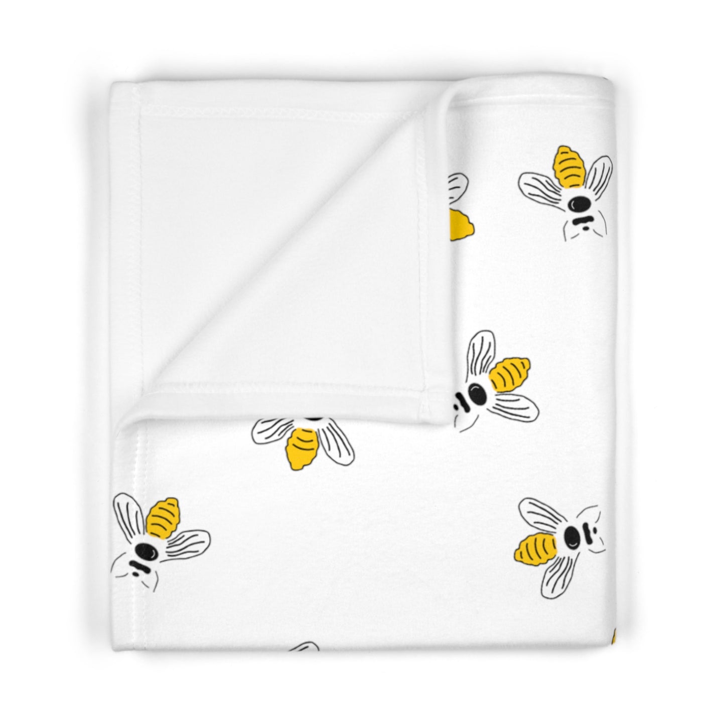 Cute and Cuddly Yellow Buzzy Bees Soft Fleece Baby Blanket
