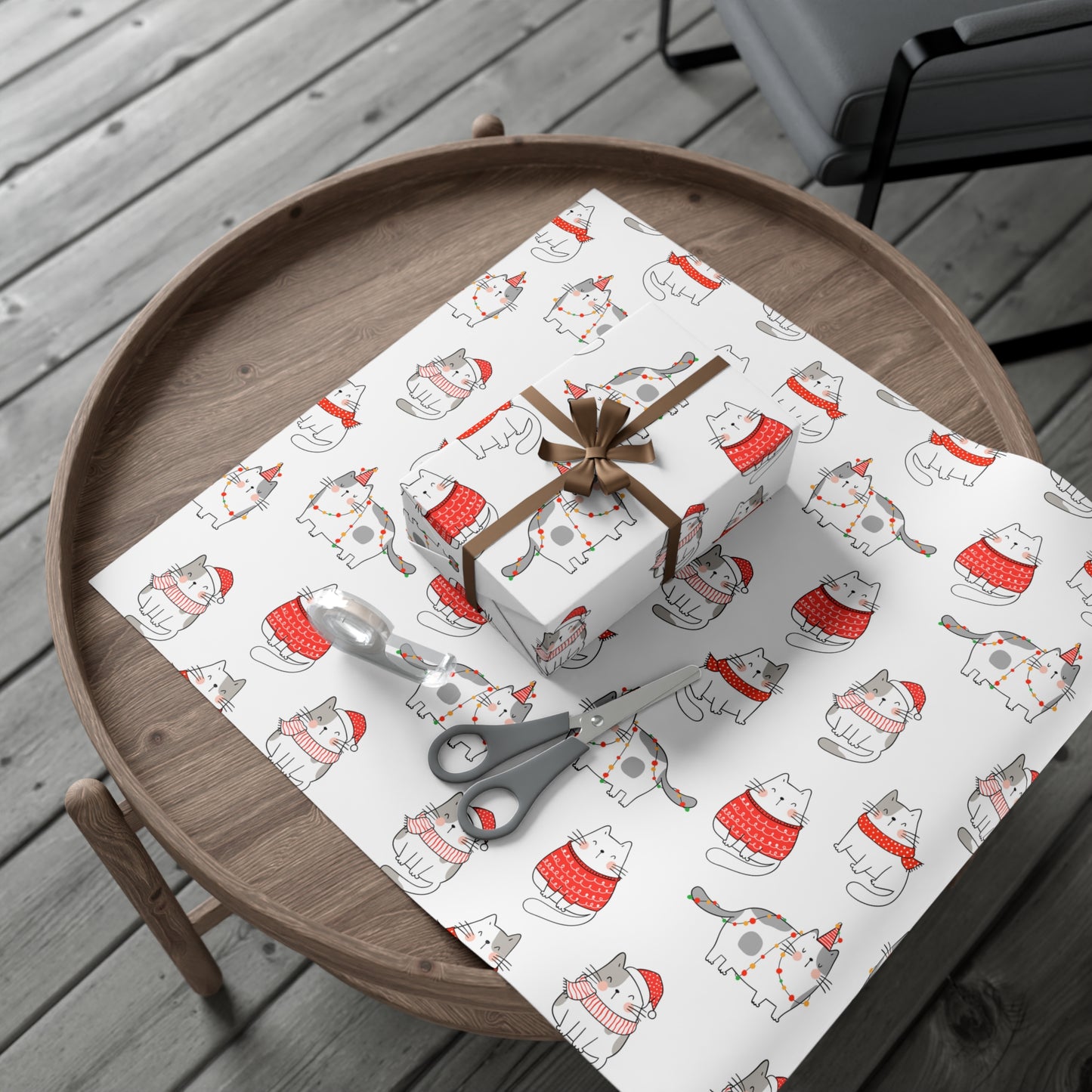 Cats in Red Sweaters Christmas Gift Wrap Papers