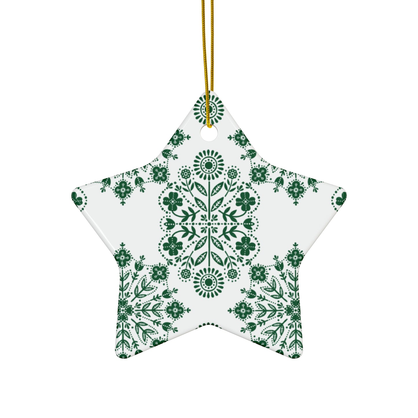 Snowflake Scandinavian Christmas Ceramic Ornaments (1pc, 3pcs, 5pcs, 10pcs)