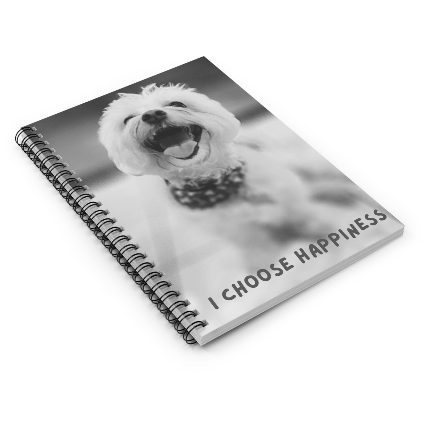 I Choose Happiness Puppy Spiral Notebook - Ruled Line