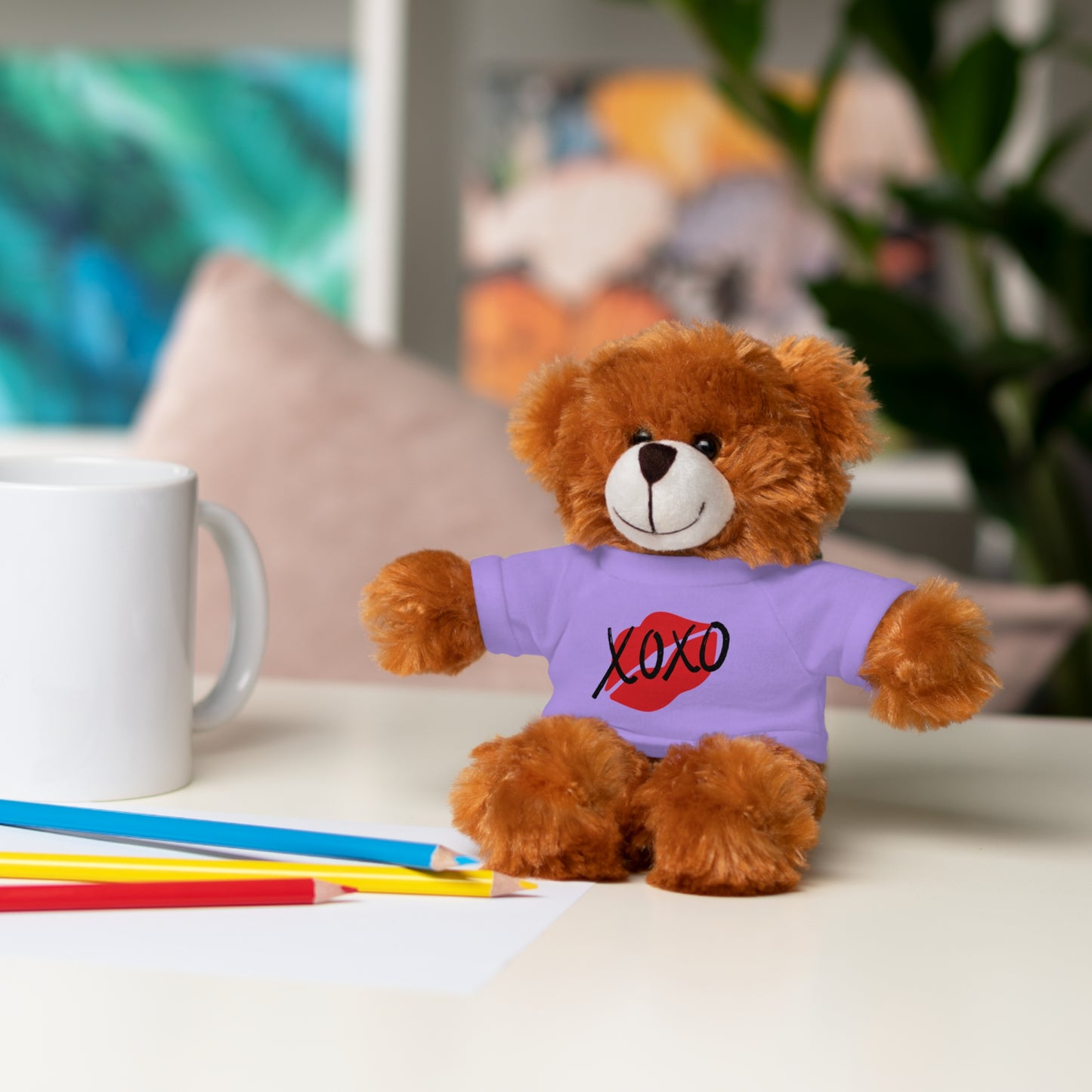 XOXO Kiss Valentine Stuffed Animals with Tee | Valentines Day Gifts