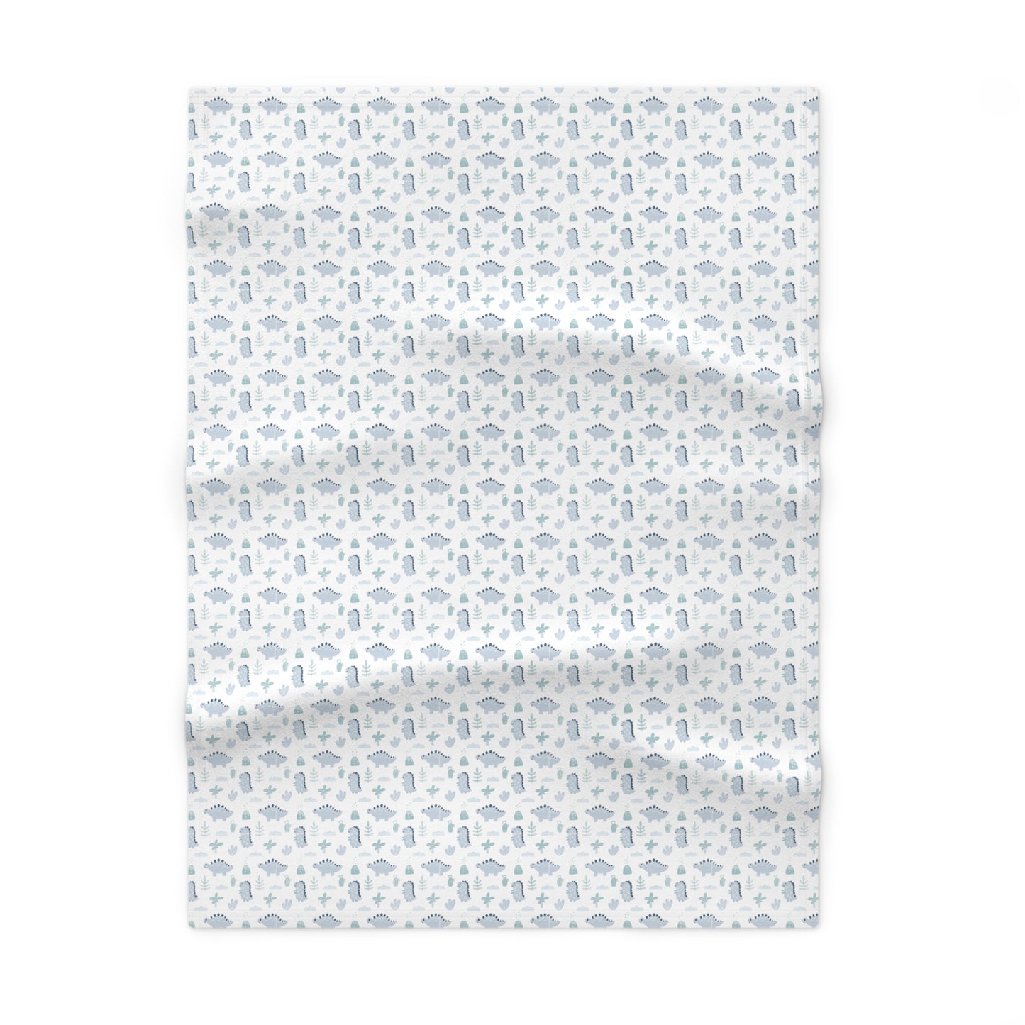 Cute and Cuddly Blue and Green Happy Dinosaur Soft Fleece Baby Blanket