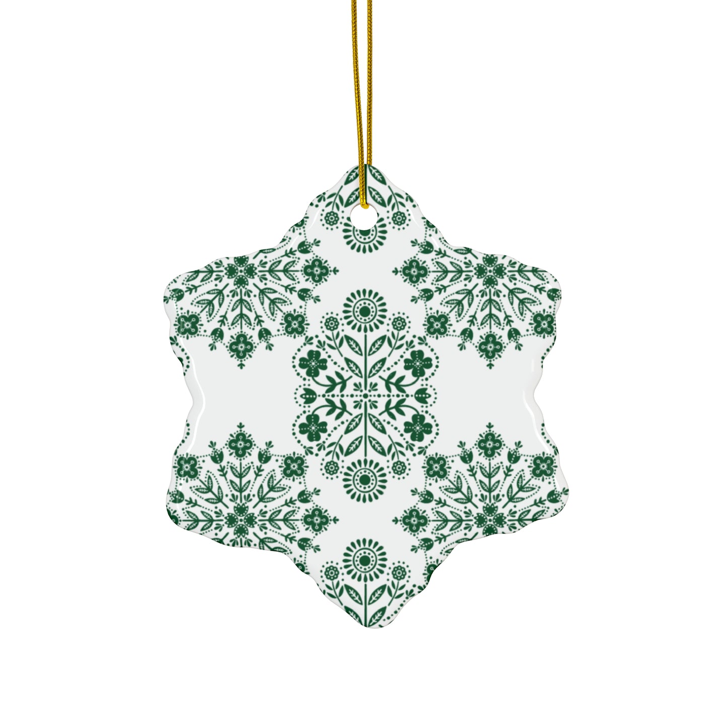 Snowflake Scandinavian Christmas Ceramic Ornaments (1pc, 3pcs, 5pcs, 10pcs)