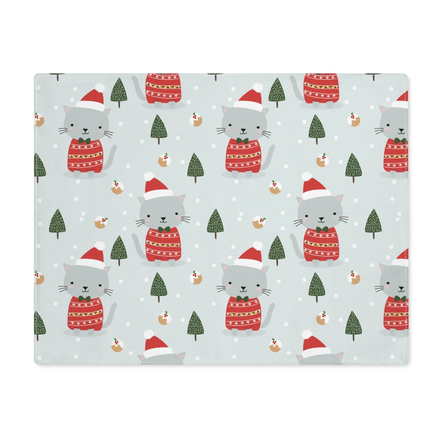 Gray Cat Christmas Placemats