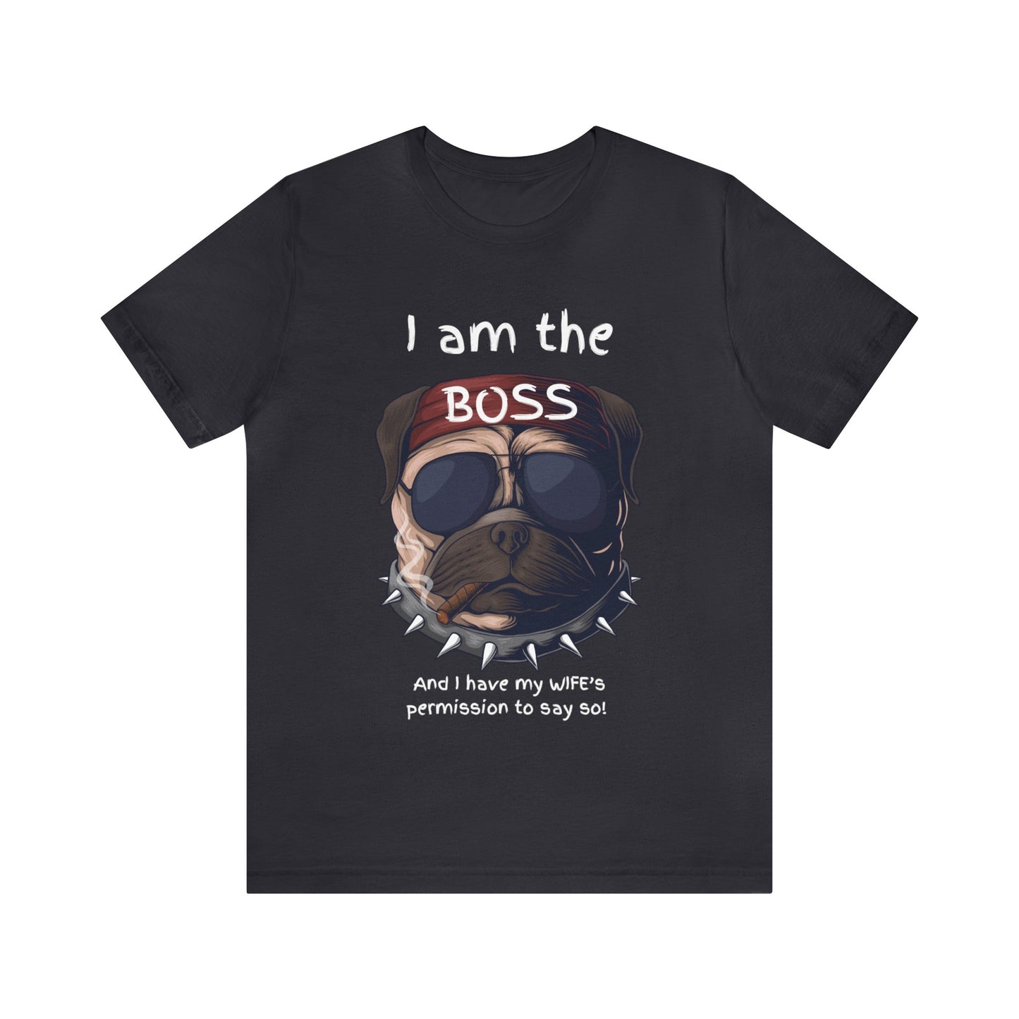 I am the boss and I have my wifes permission to say so Mens Funny Graphic Jersey Short Sleeve Tee