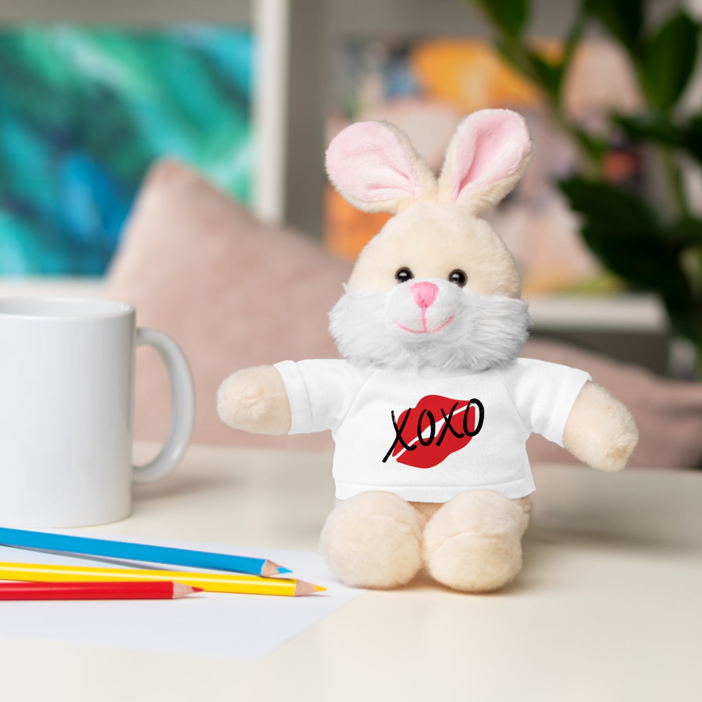 XOXO Kiss Valentine Stuffed Animals with Tee | Valentines Day Gifts