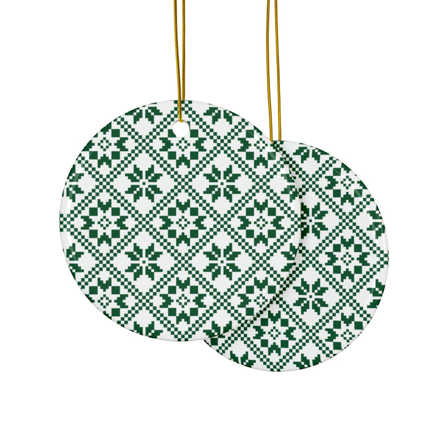 Snowflake Scandinavian Christmas Ceramic Ornaments (1pc, 3pcs, 5pcs, 10pcs)