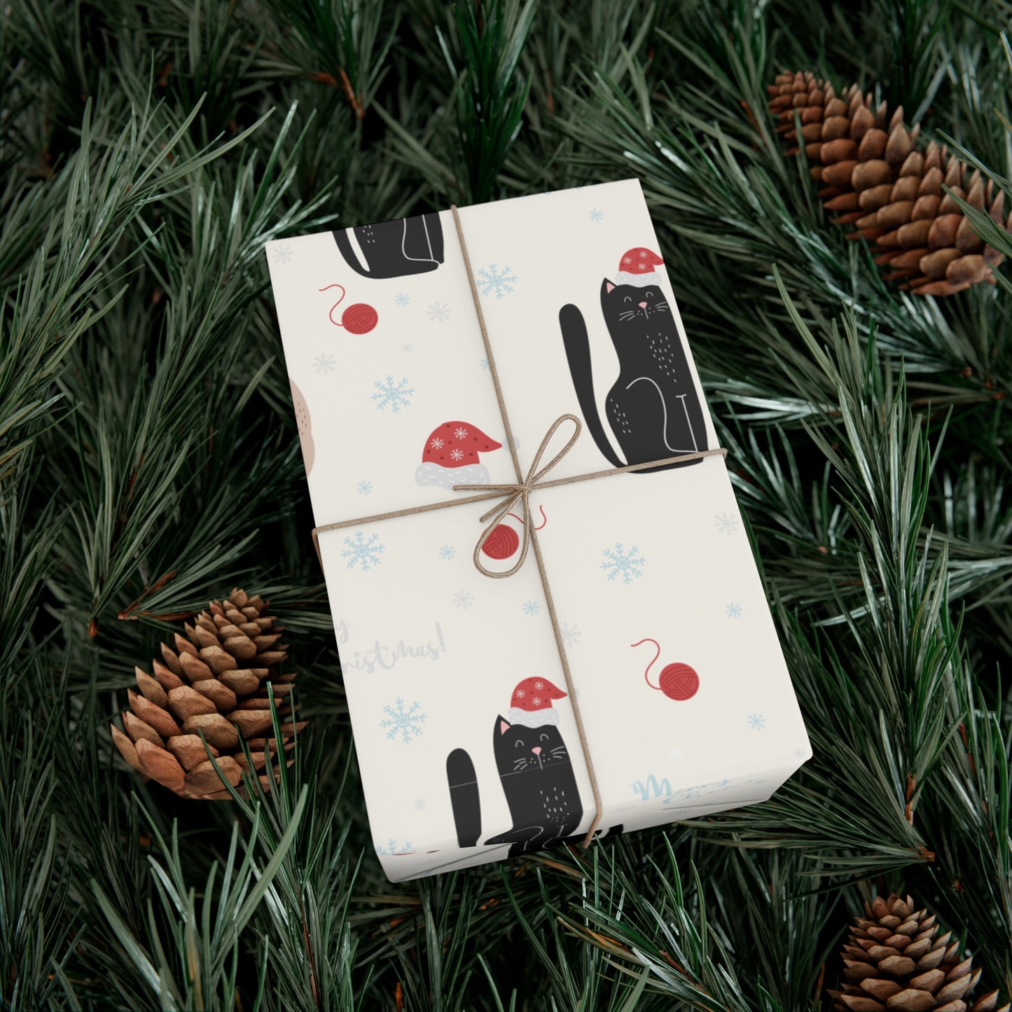 Black and Tan Cat Christmas Gift Wrap Papers