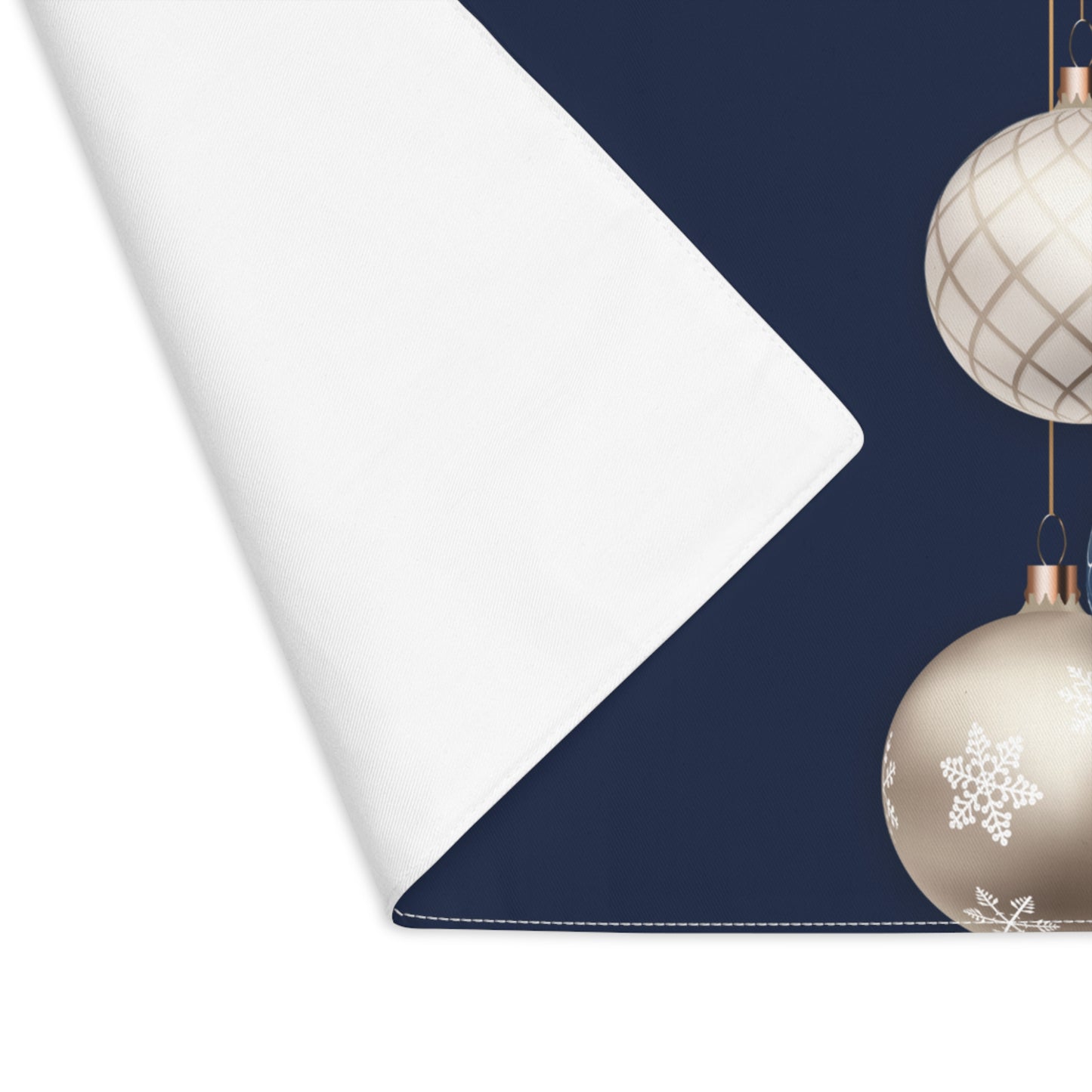 Blue and Silver Balls Christmas Placemat, 1pc