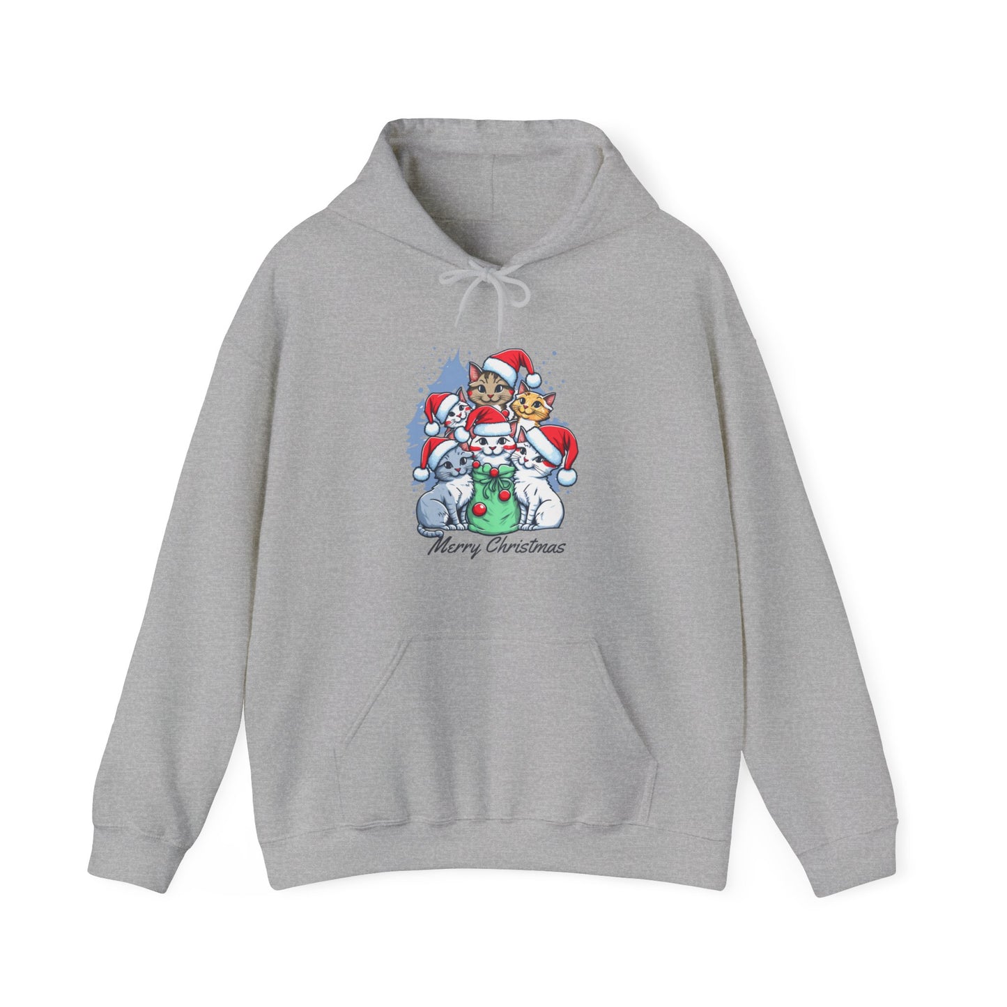Merry Christmas Kitty Cat Christmas Unisex Heavy Blend™ Hooded Sweatshirt