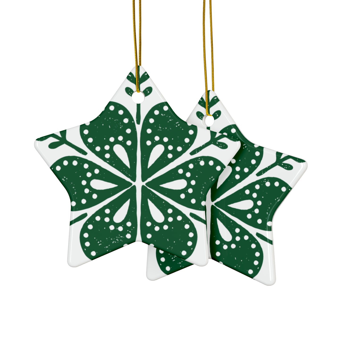 Flower Scandinavian Christmas Ceramic Ornaments (1pc, 3pcs, 5pcs, 10pcs)