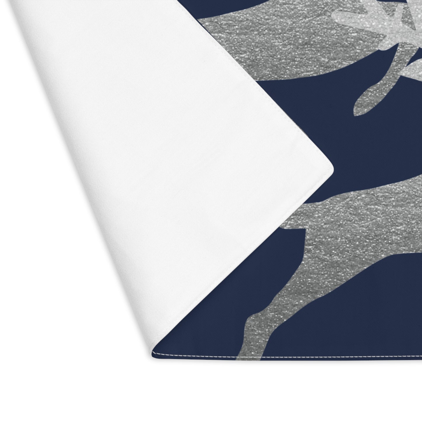 Blue and Silver Reindeer Christmas Placemat, 1pc