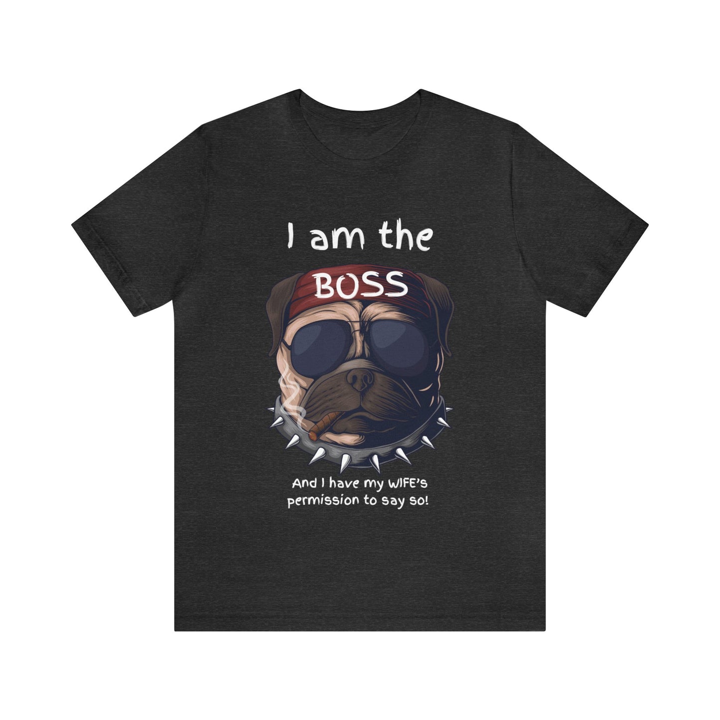 I am the boss and I have my wifes permission to say so Mens Funny Graphic Jersey Short Sleeve Tee