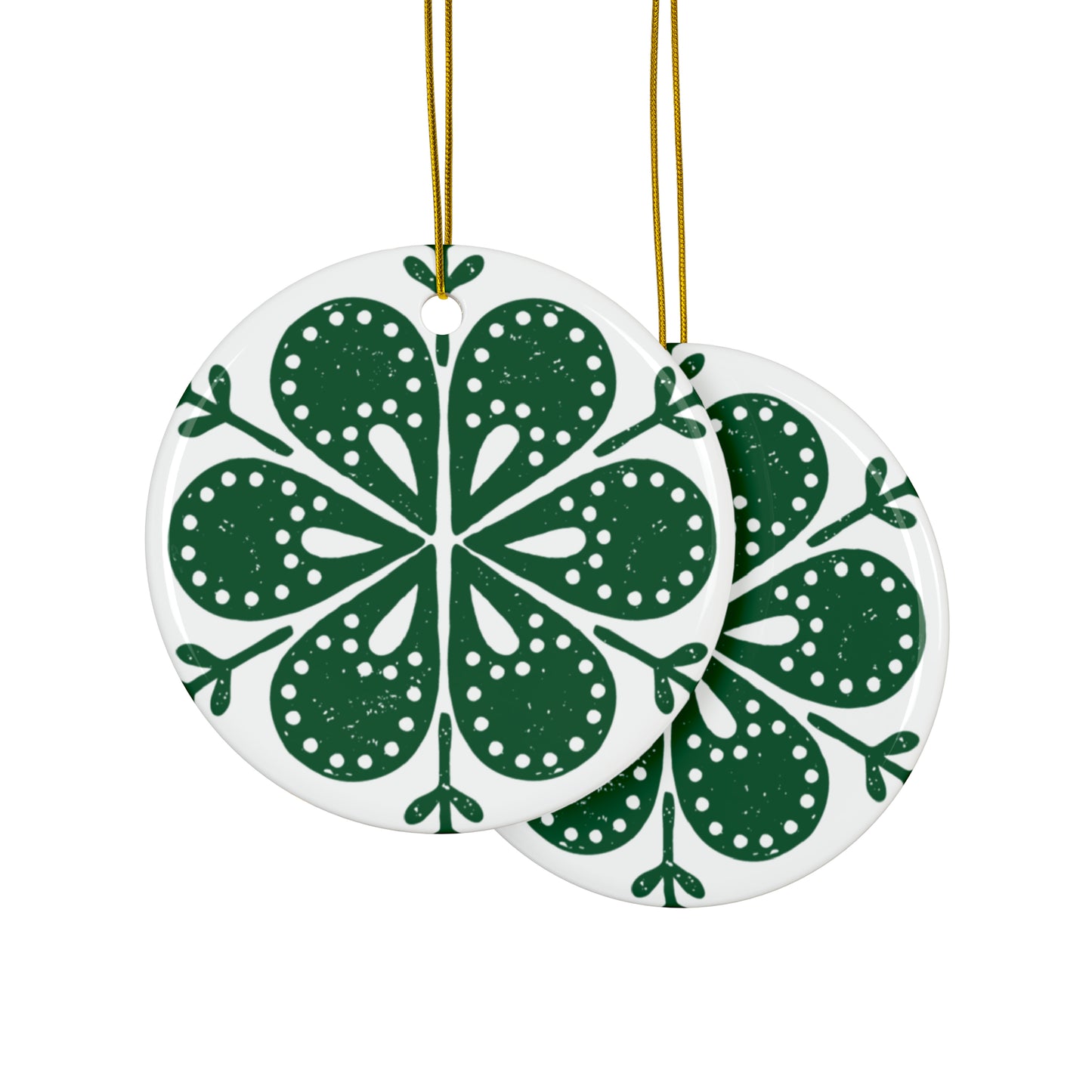 Flower Scandinavian Christmas Ceramic Ornaments (1pc, 3pcs, 5pcs, 10pcs)